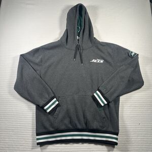 NFL New York Jets Ultra Game Mens Large Gray Pullover Hoodie Football